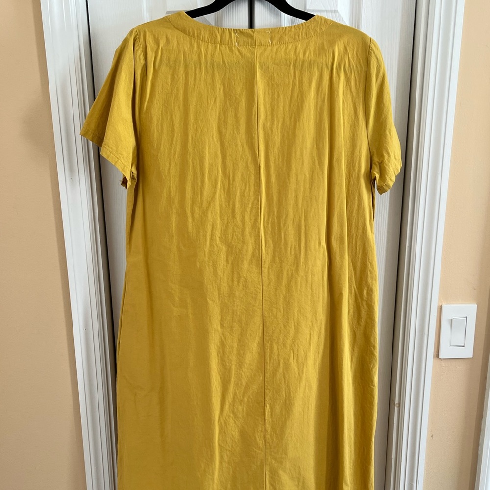 Yellow floral Amato Rizzi cotton/linen dress, size 8/10 - Picture 2 of 6